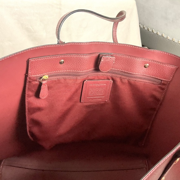 COACH Large Leather Town Tote Double Handle Shoulder Bag Style no F79983 - Picture 7 of 16